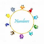 Colorful Cartoon Numbers in Circle with Sample Text